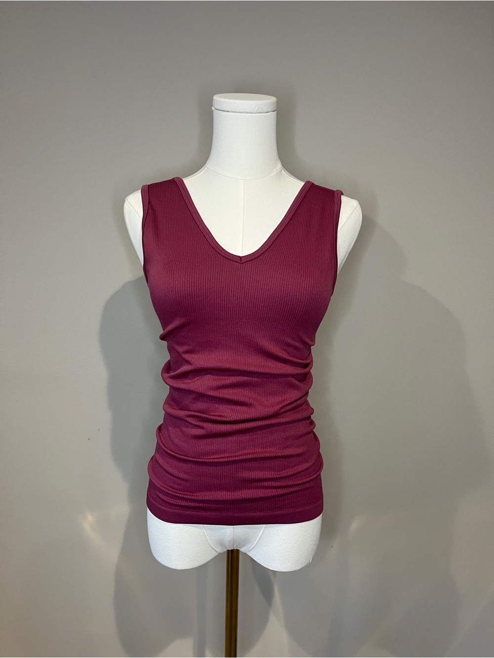 LuLaRoe Ribbed V-Neck Tank Top- Berry